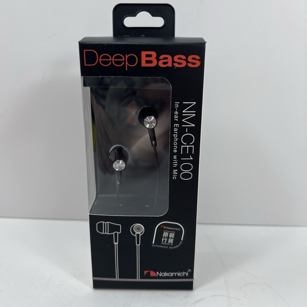 NAKAMICHI NM-CE100 WIRED EAR BUDS W/ MIC - BLACK deep bass Lightweight